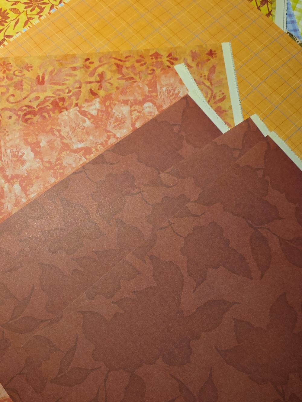 Autumn Pattern Scrapbook Paper Set - Warm Orange & Brown